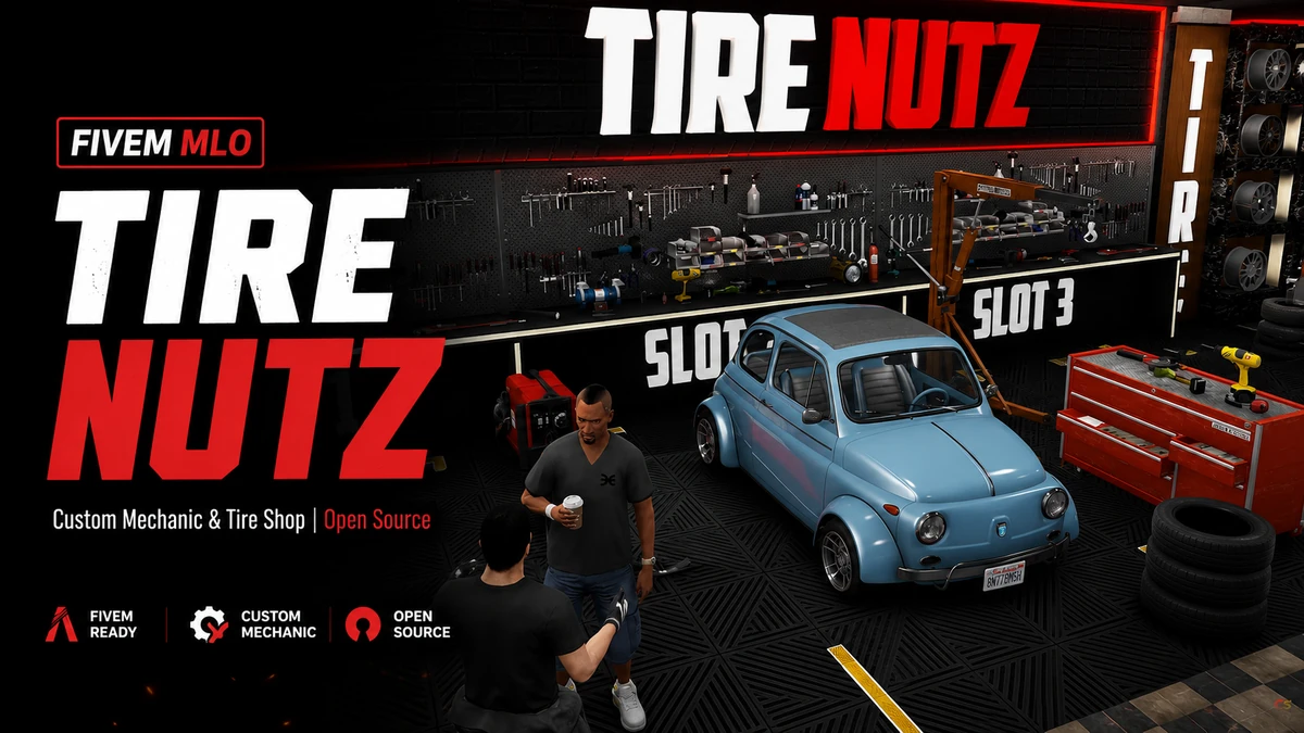 Tire Nutz MLO FiveM | Custom Mechanic & Tire Shop | Open Source